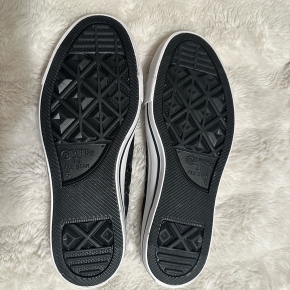 NWOT Converse Black and White All Star Sneakers with Shimmer Print Design - Picture 6 of 6